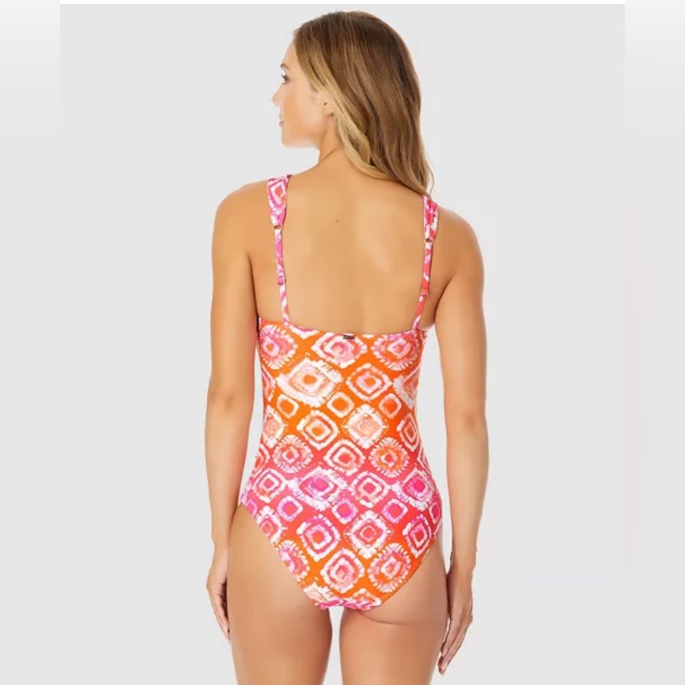 Anne Cole Tie-Dye Twist Front One Piece - Picture 2 of 7